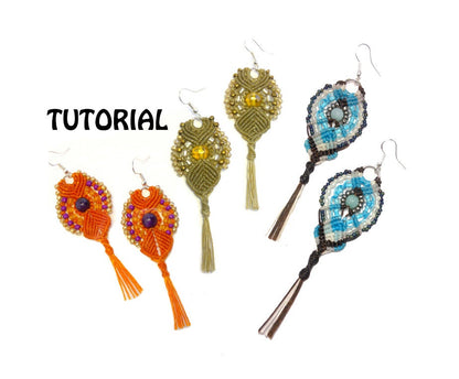 TUTORIAL - Micro Macrame Cleopatra Earrings