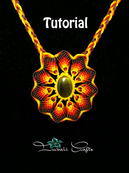 TUTORIAL - African sunrise necklace -Tigers eye pendant necklace pattern - natural gemstone necklace