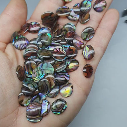 Thin abalone shell oval cabochon 12 mm