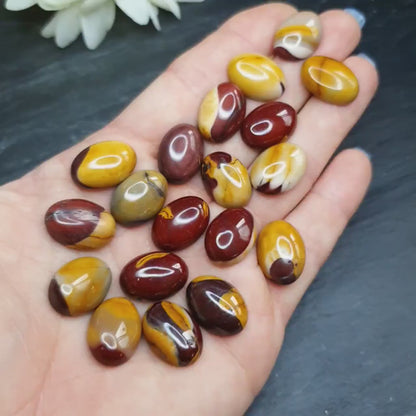 Multicolour Mookaite cabochon - oval - 18 mm