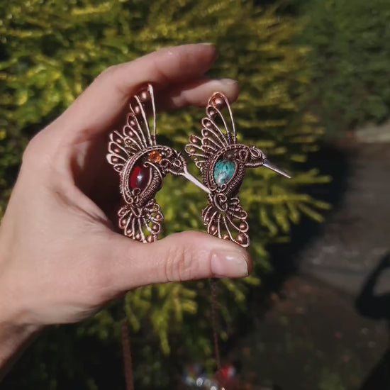 PDF TUTORIAL - hummingbird heady pendant - wire weaving pattern - necklace tutorial - wire pendant