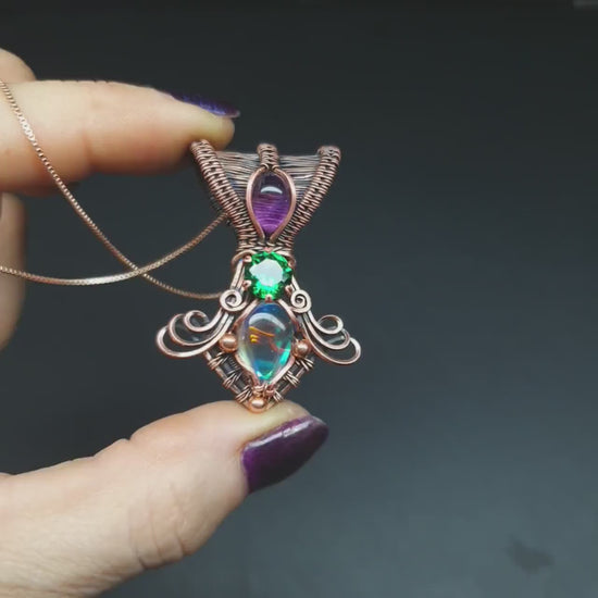 KIT & video tutorial - Ripples - wire wrap pendant tutorial - DIY jewellery