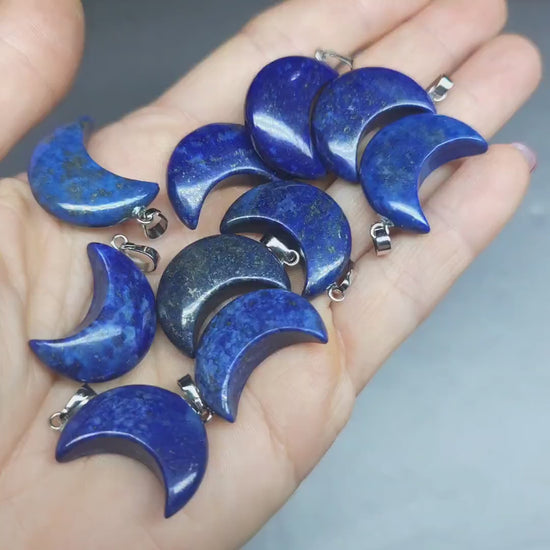 Lapis lazuli moon cabochon - 30 mm