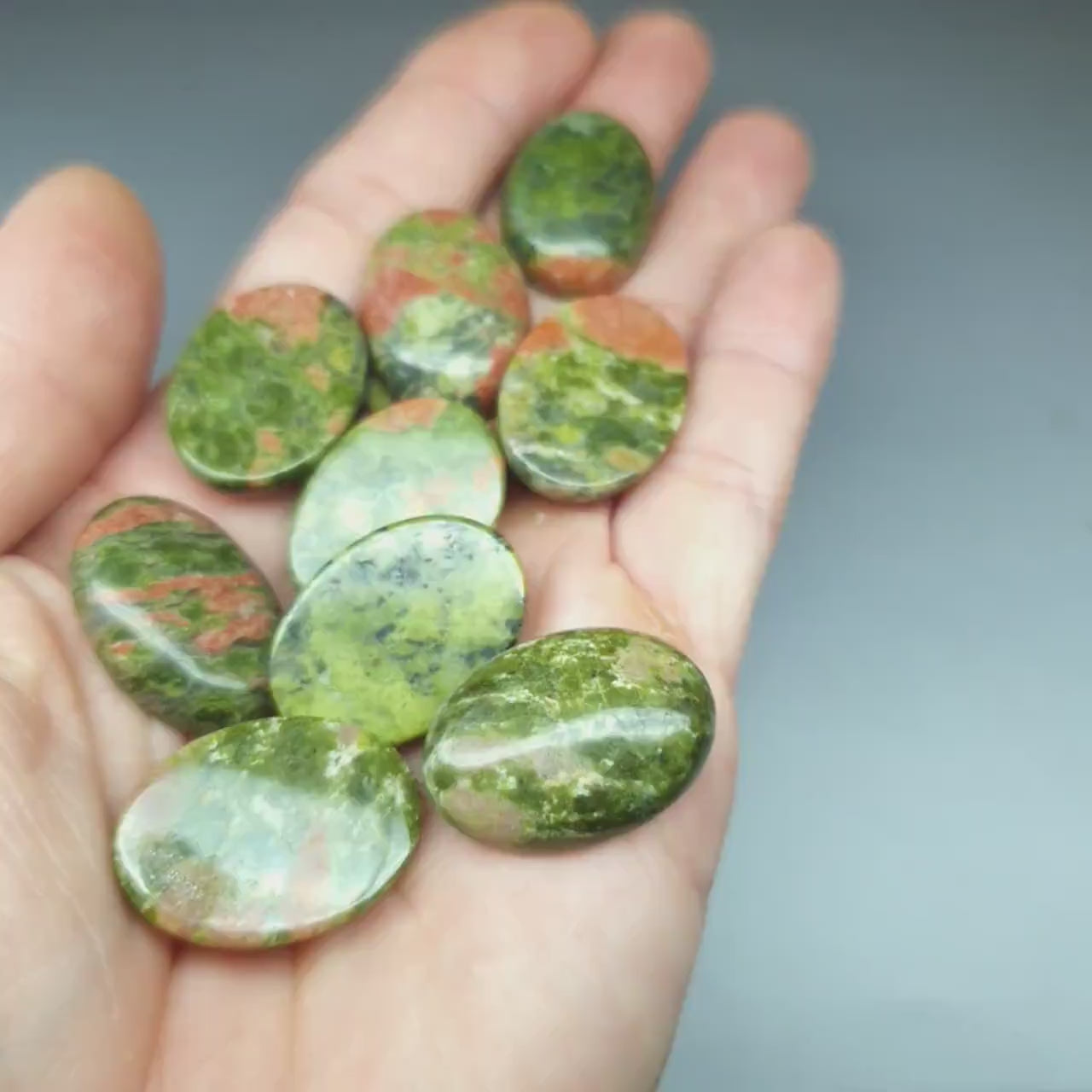 Unakite jasper cabochon - oval - 25 mm