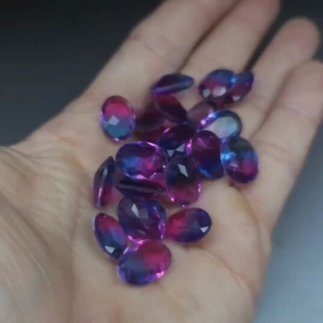 Glass crystal - Oval - 18 mm - purple blue ombre