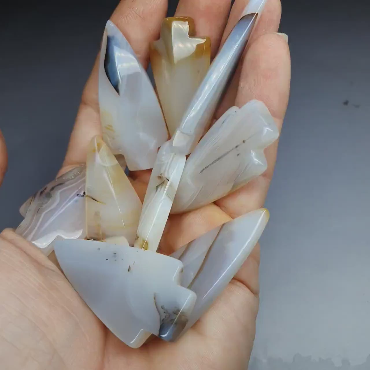 Arrow head agate cabochon - pear - 45 mm