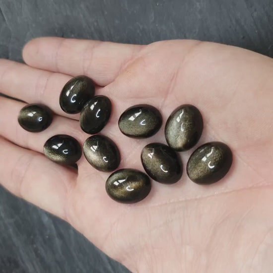 Gold obsidian cabochon - oval - 16 mm