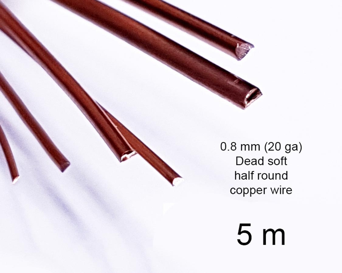 5 m 0.8 mm 20 ga half round wire imbali crafts