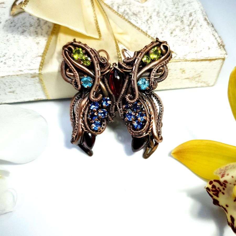 butterfly heady pendant imbali craft