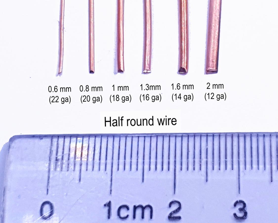 1 mm - 1 m - 18 ga half round wire imbali crafts